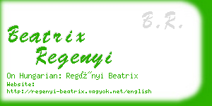 beatrix regenyi business card